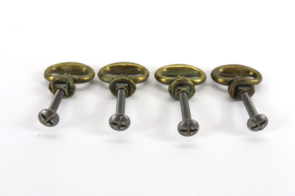 4 Vintage MCM Hollywood Regency Brass Cabinet Pulls