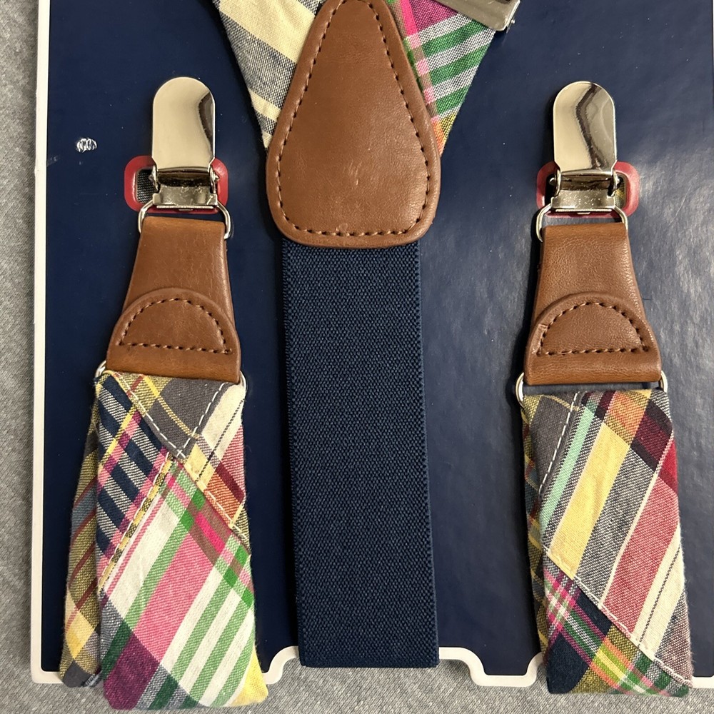 Saddlebred Suspenders Men's One Size Patch Plaid Clip Closure