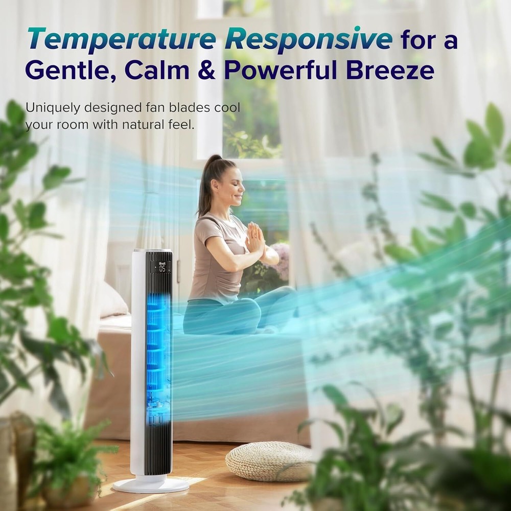 Upright Fan Remote Control for Bedroom, 5 Speeds, 4 Modes