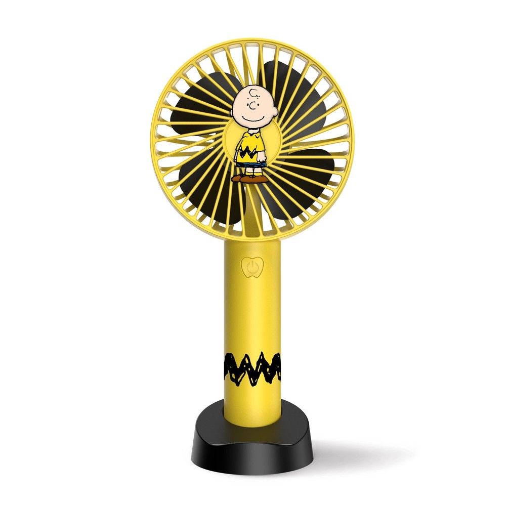 Peanuts Hanheld Fan with Tabletop Stand (2 pack) - Black & Yellow