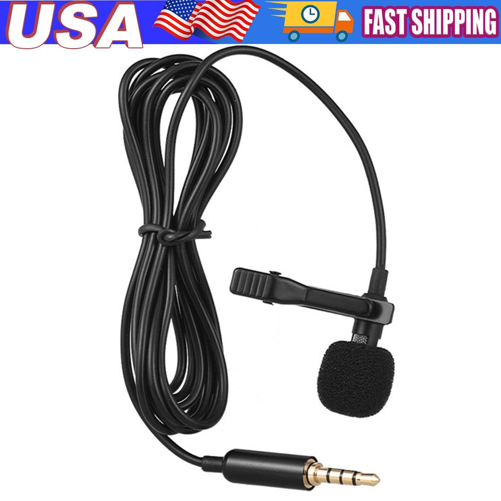 Omnidirectional Lapel Lavalier Microphone Clip-on Condenser Mini Iphone Android
