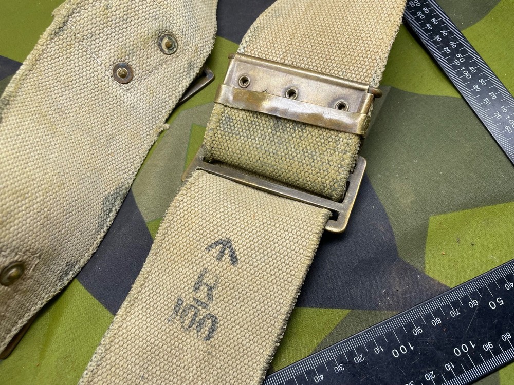 Original WW1 British Army 1908 Pattern Webbing Belt - Approx Size 40" Waist