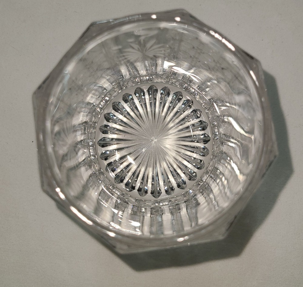Pickle Castor Set INSERT ONLY Clear 8 Sided Paneled Starburst Pattern Vintage