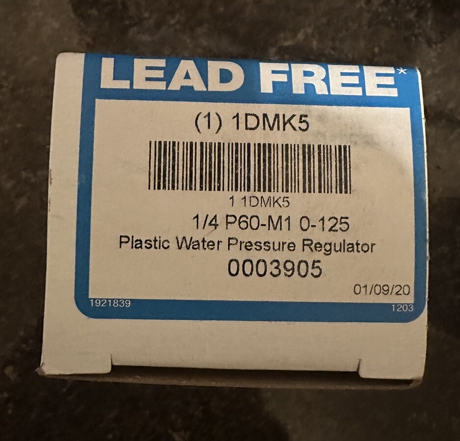 Watts P60, 1DMK5 Plastic Water Pressure Regulator