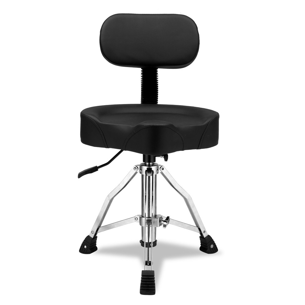 Adjustable Black Drum Stool Hydraulic Function By Shoulder Strap Drummers Top