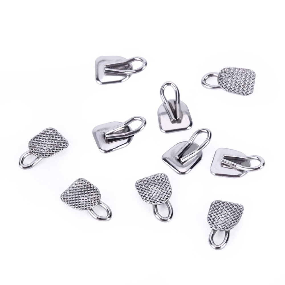 10pcs Orthodontic Lingual Buttons With Traction Hook Dental Rectangular AZDENT
