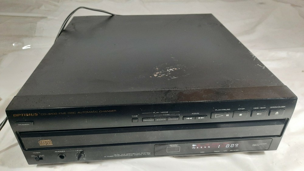 Optimus CD-6100 5-CD Automatic Carousel Disc Changer Tested works 100%
