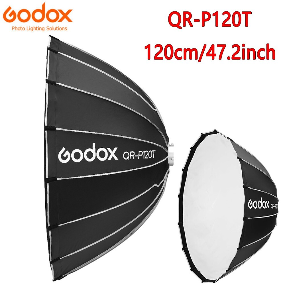 Godox QR-P120T 120cm Parabolic Softbox Quick Release Light Diffuser Softbox+grid