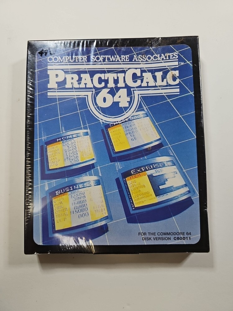 PractiCalc 64, Commodore 64, Computer Software Associate CSA - Sealed