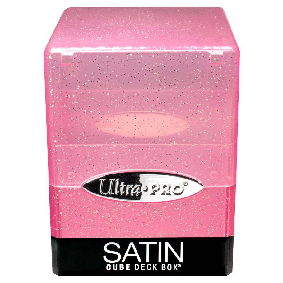 Deck Boxes Satin Cube Deck Box - Glitter Pink