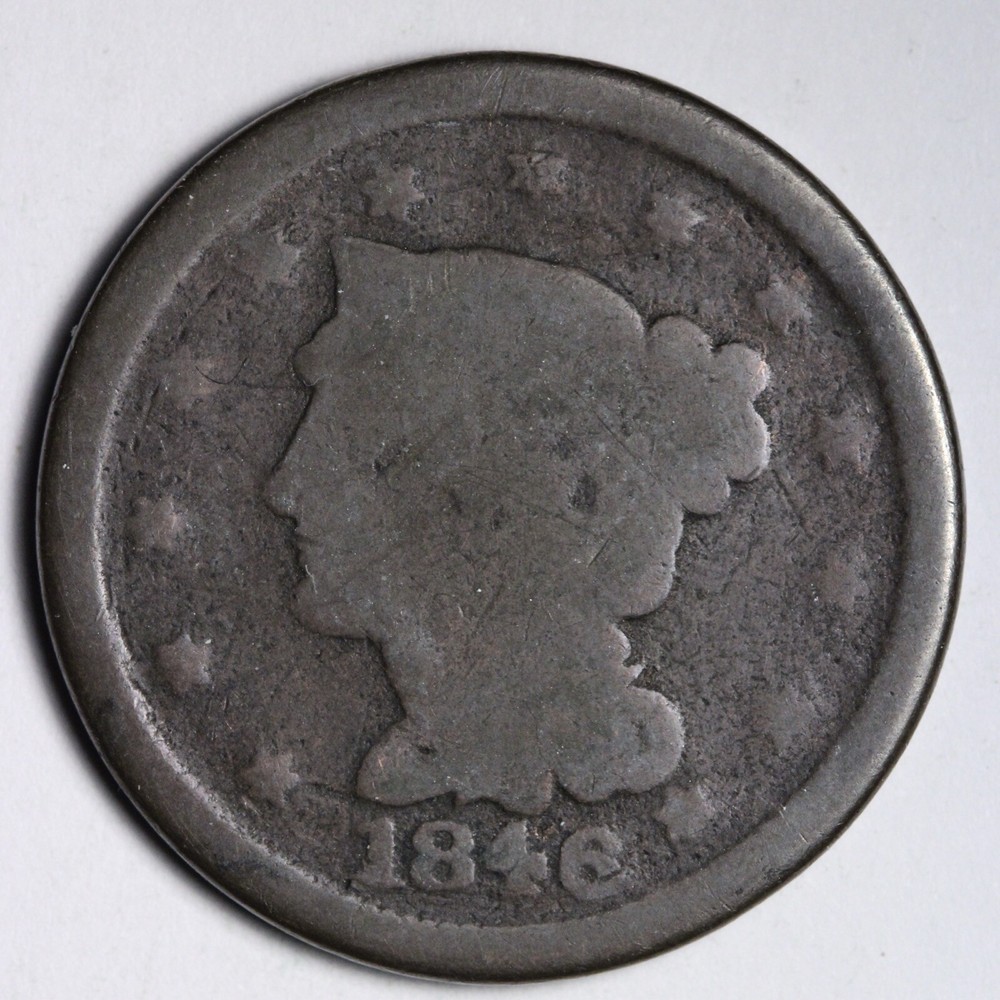 1846 Braided Hair Large Cent E100 WXCA