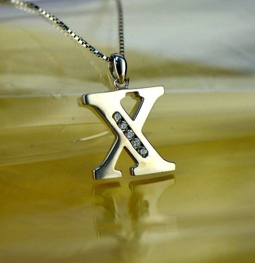 925 Sterling Silver Initial Letter CZ Pendant