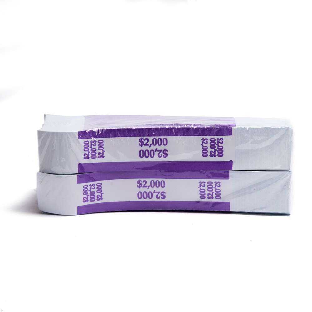 500 Self Sealing Currency Bands- $2,000 Denomination