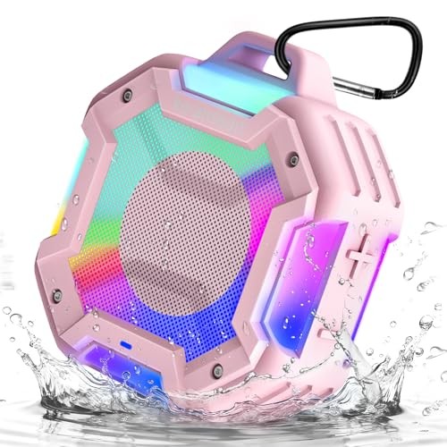 Bluetooth Shower Speaker, Speakers Bluetooth Wireless, IPX7 Waterproof Pink