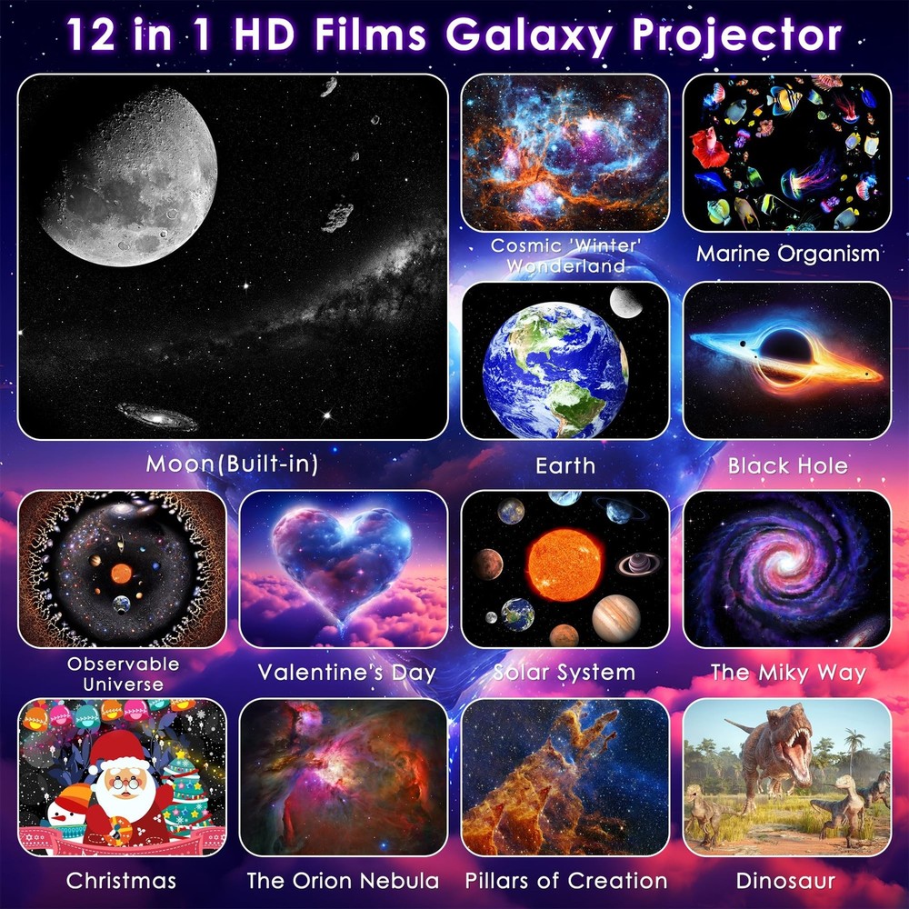 Galaxy Projector for Bedroom, Star Projector Galaxy Light with Dynamic Meteor...
