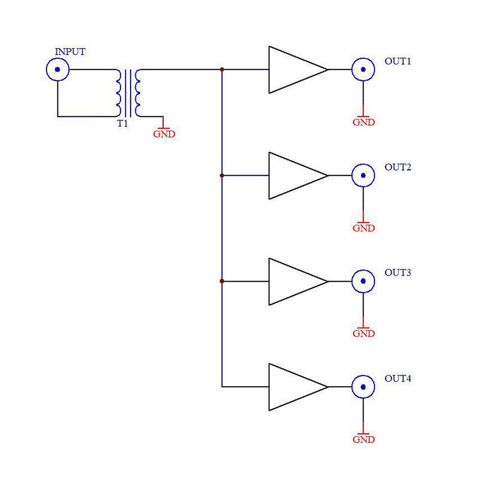 Active RF Isolation Distributor RF Splitter For SDR Source Part
