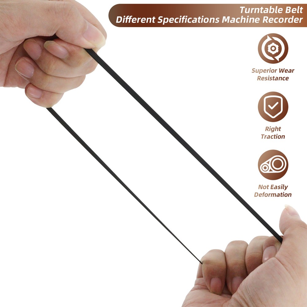 10pcs Turntable Belt Different Specifications Rubber Belt Replacement Part