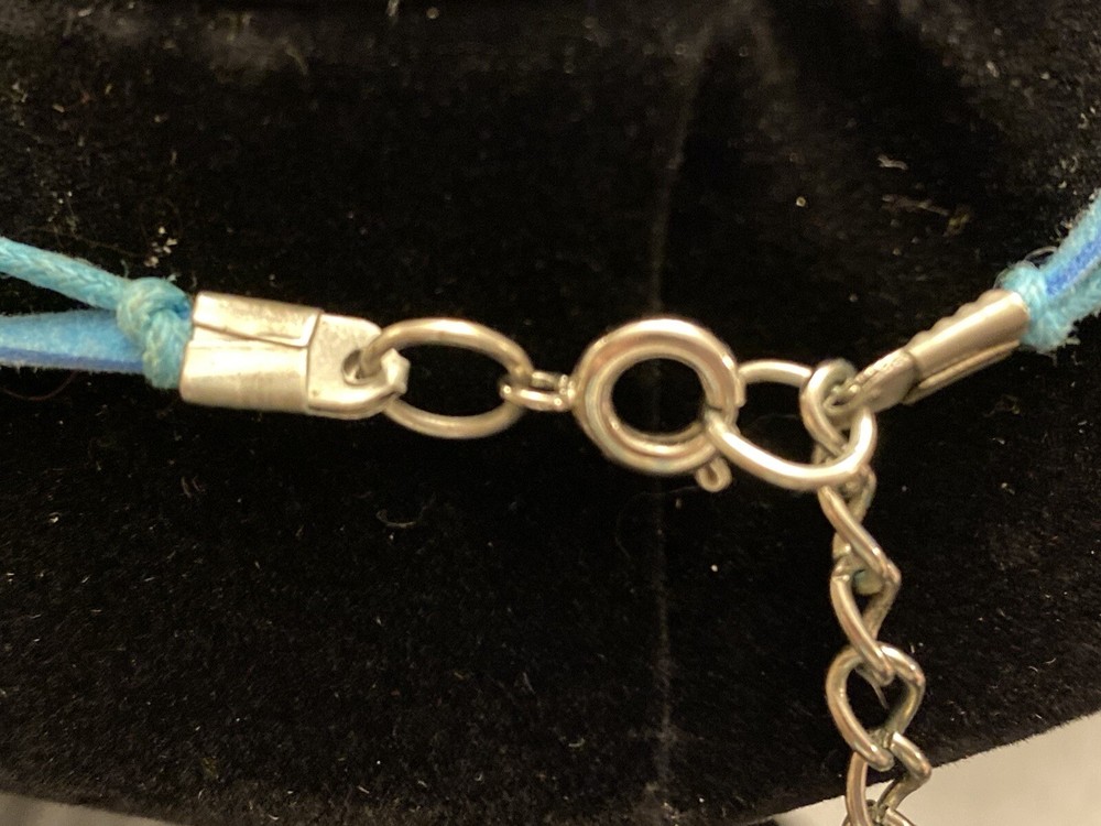 Handmade Blue Beaded and Shell Pendant Necklace