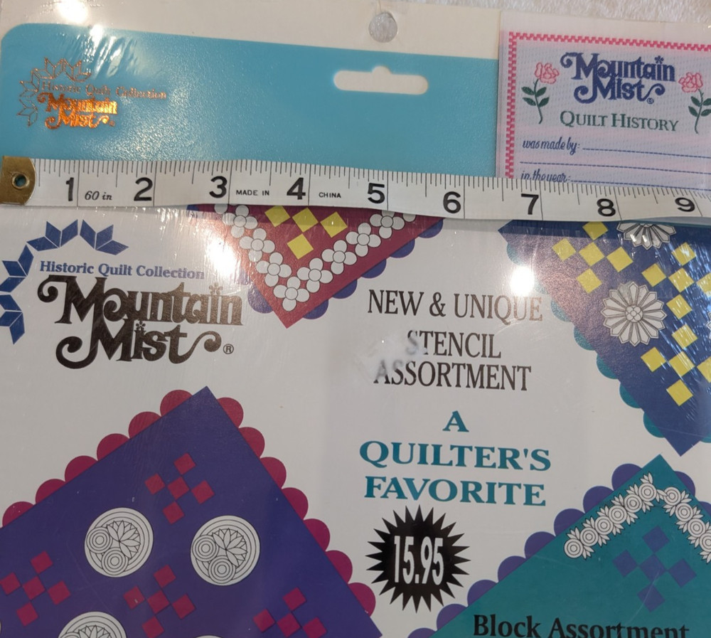Mountain Mist 4 Block Stencil Assortment Quilting Patterns SIP
