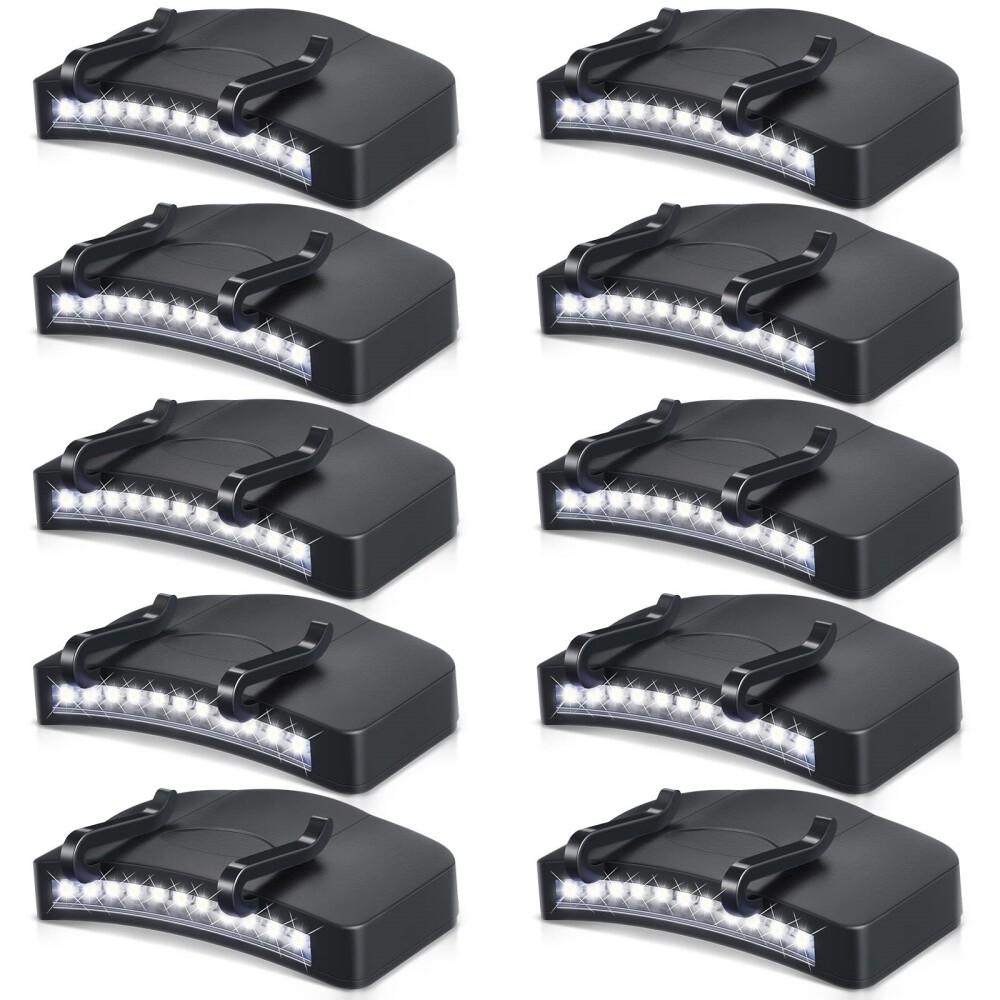 Bright 11 LED Clip on Hat Head Cap Light headlamp Flashlight