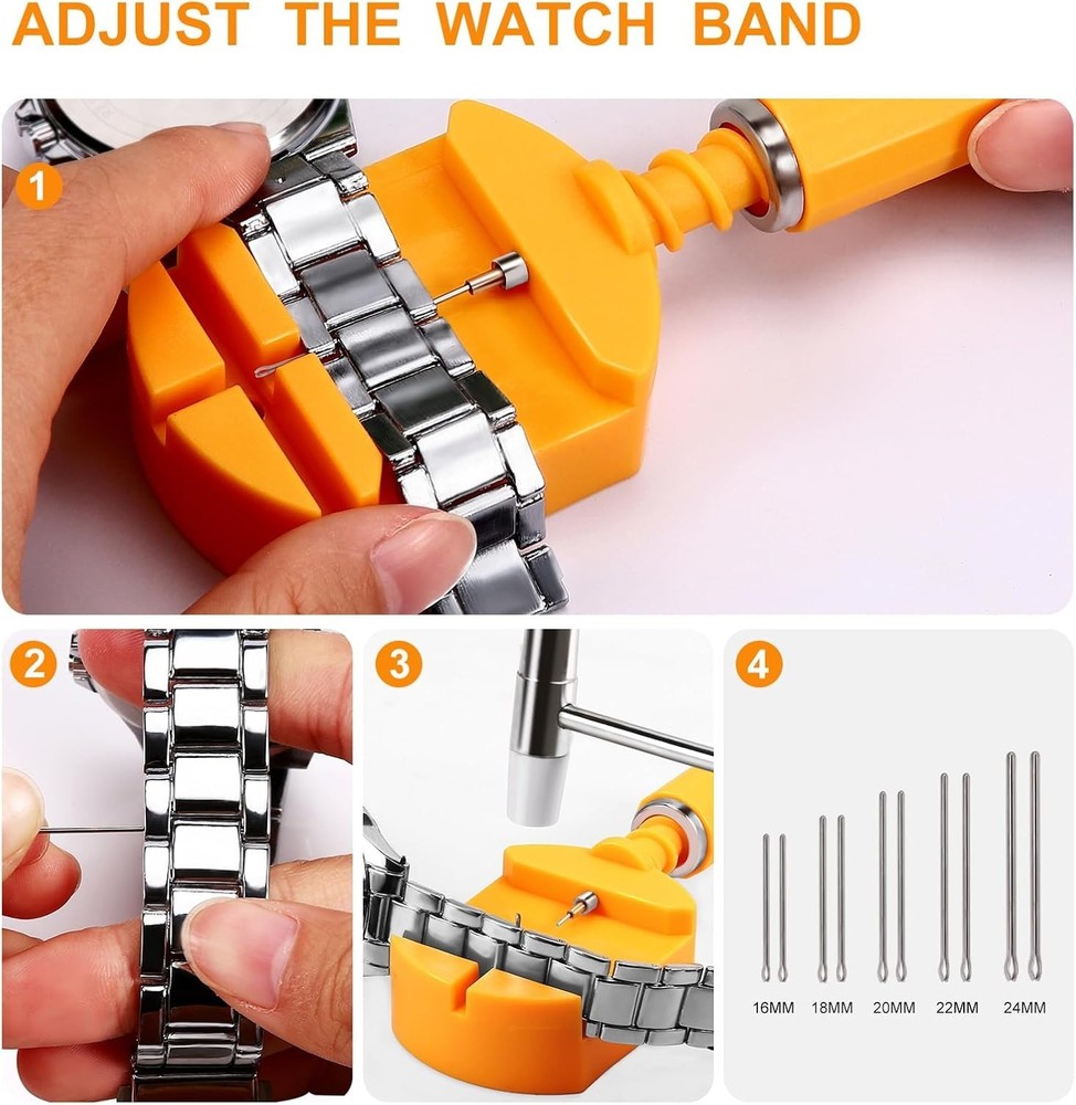 Professional 32-Piece Watch Repair Kit - Includes Tools, Spares, Safety Tips