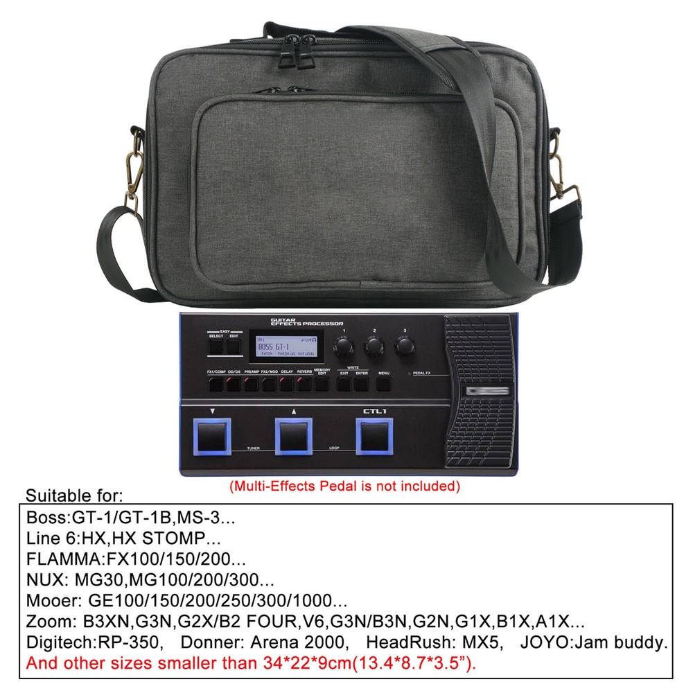Small Multi-Effects Pedal Bag DJ Controller Case Waterproof Fabric 10mm NTVK