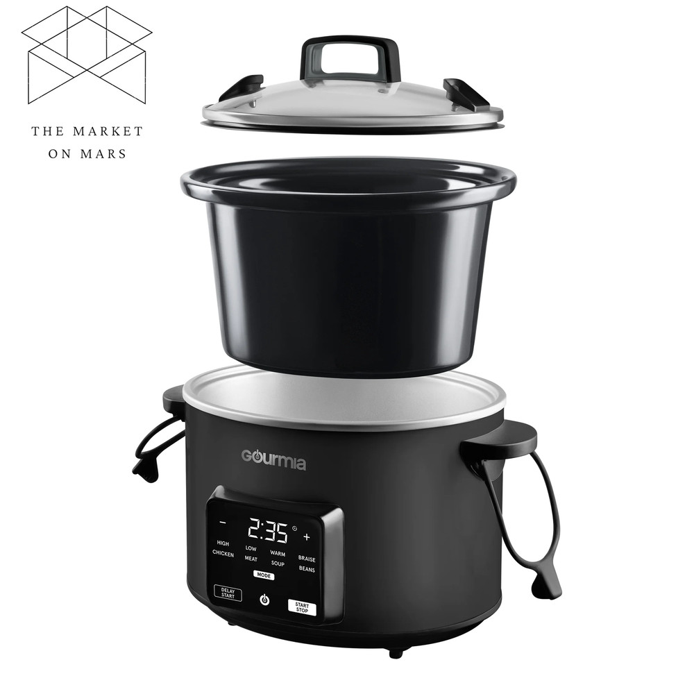 Programmable Slow Cooker 4.5 Qt with Digital Controls and Auto Keep Warm, Black