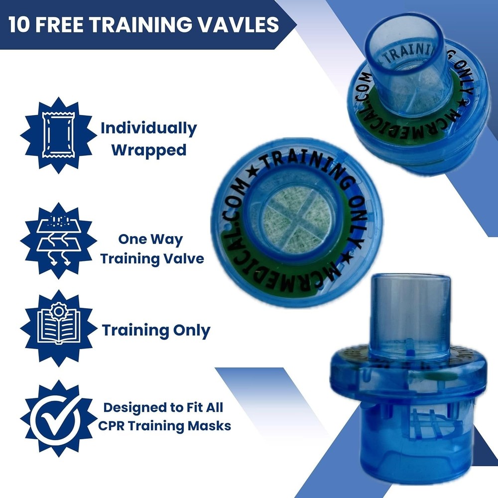 CPR Training Mask Combo Pack, 5 Adult & 5 Infant