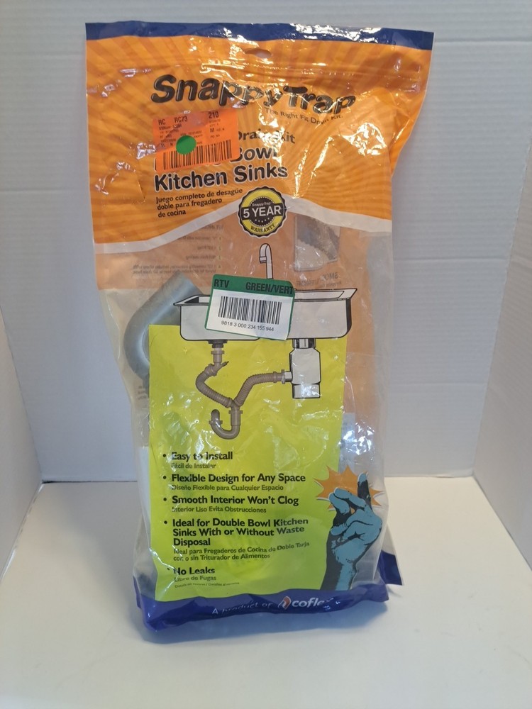 SnappyTrap 1-1/2 in. All-in-One Drain Kit for Double Bowl Kitchen Sinks