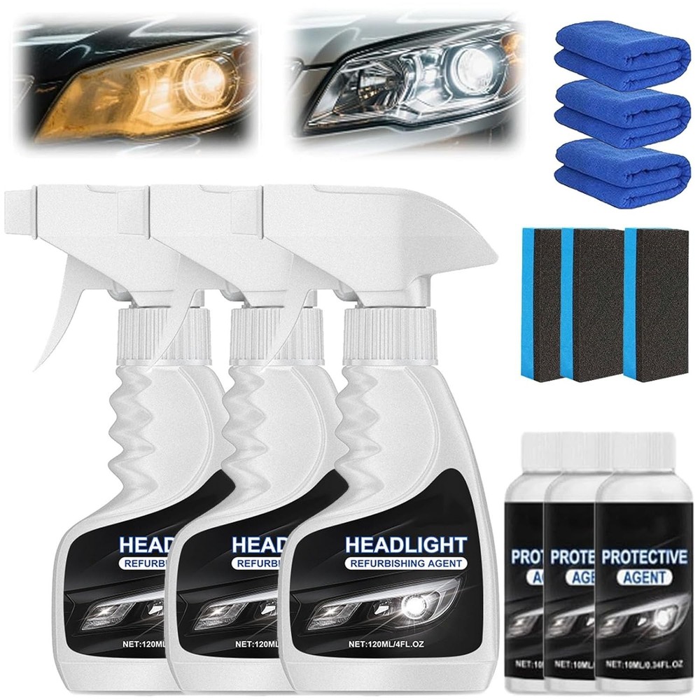 No Polish Headlight Cleaner Kit, Atomization & Crystal Coating