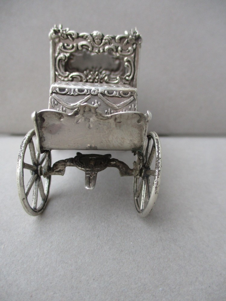 Antique Miniature Silver Coach / Carriage 54 G