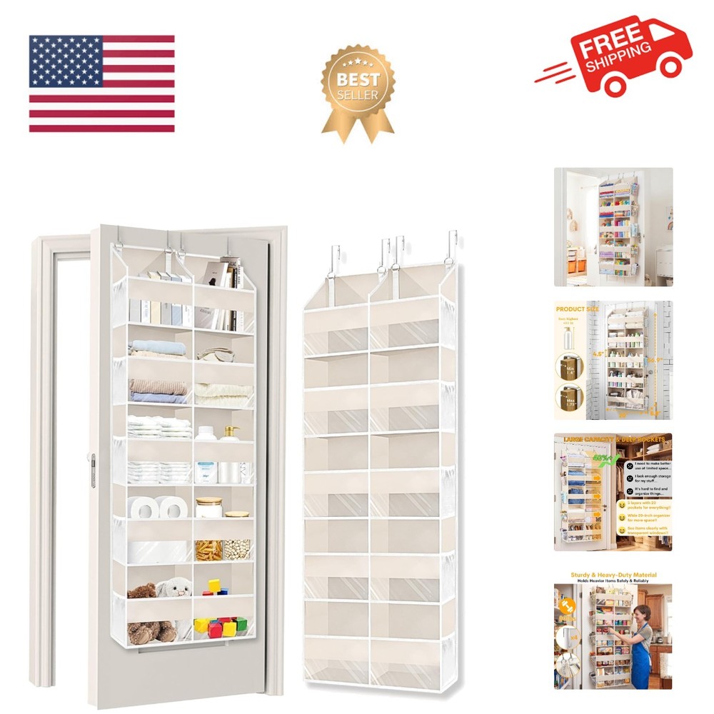 Space-Saving 5-Tier Door Organizer with 80 lbs Capacity - Versatile Storage