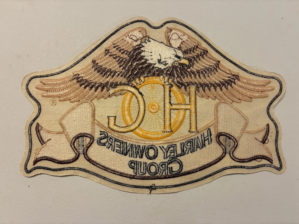 Large 11” Silver Reflective Harley Davidson Owners Group Patch HOG Eagle Jacket