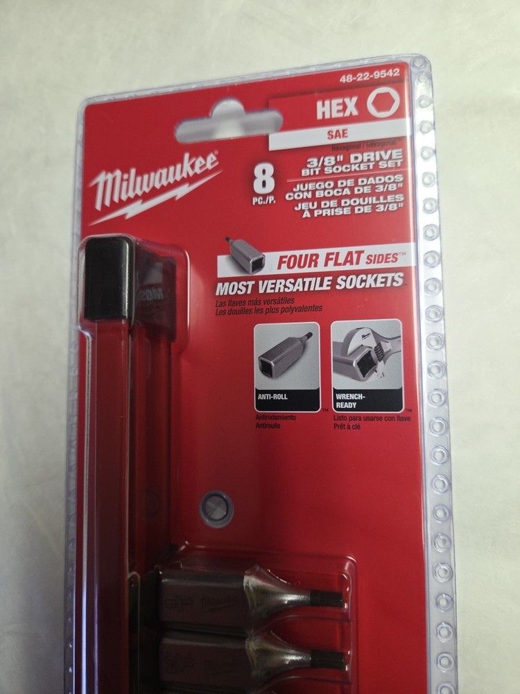 Milwaukee 48-22-9542 3/8" Drive Hex Bit Socket Set - SAE - 8 PC