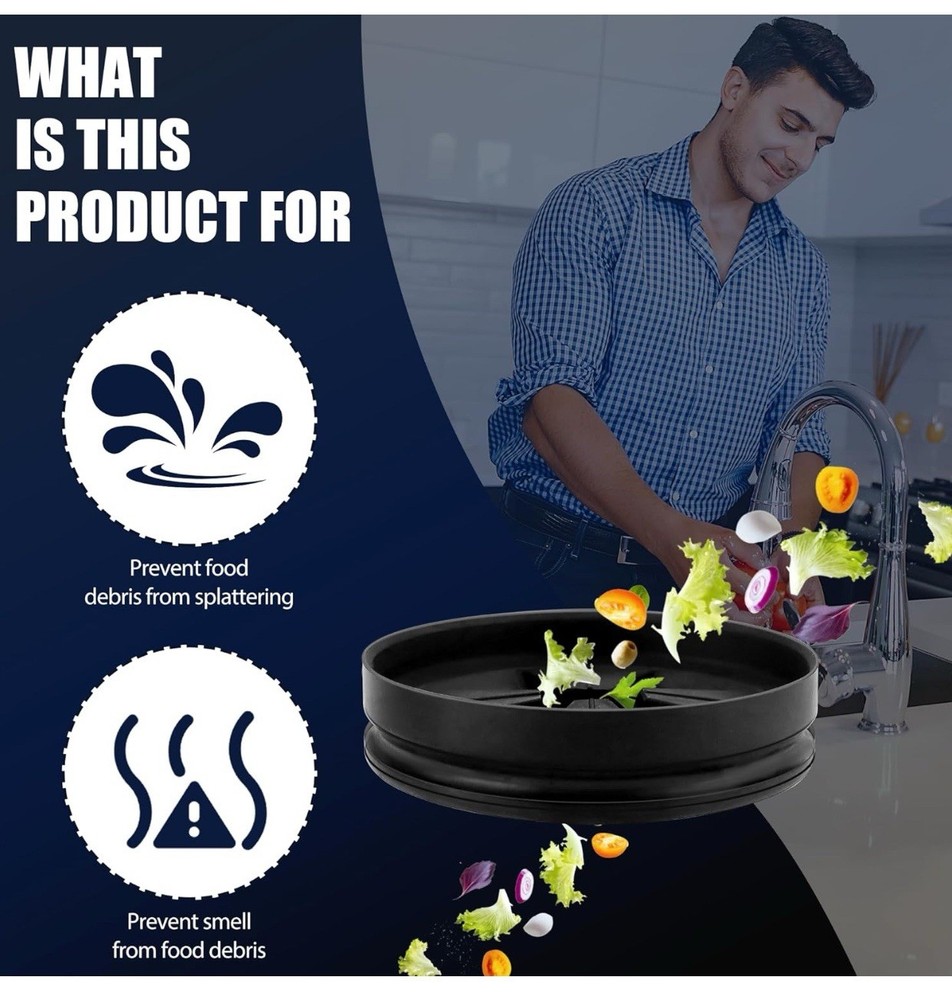 Garbage Disposal Splash Guards 3 3/8 Sink Baffle QCB-AM Replacement for Kitchen