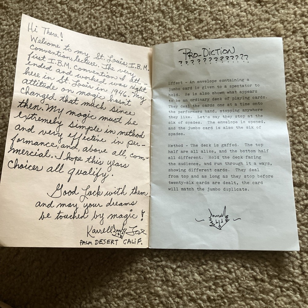 Vintage Magic Routines/Notes David Hoy, Karrell Fox, Blake-DeCourcy