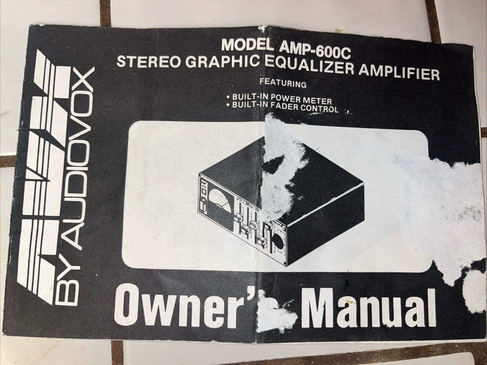 Audiovox stero equalizer 600-c OPERATING MANUAL