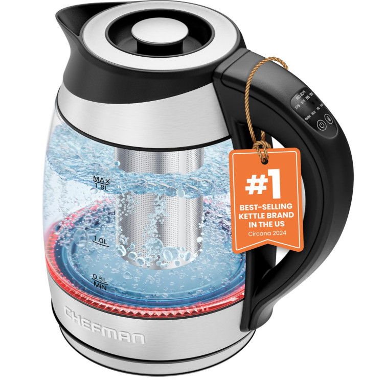 BPA Free Electric Kettle with Temperature Control & 5 Presets LED Indicator