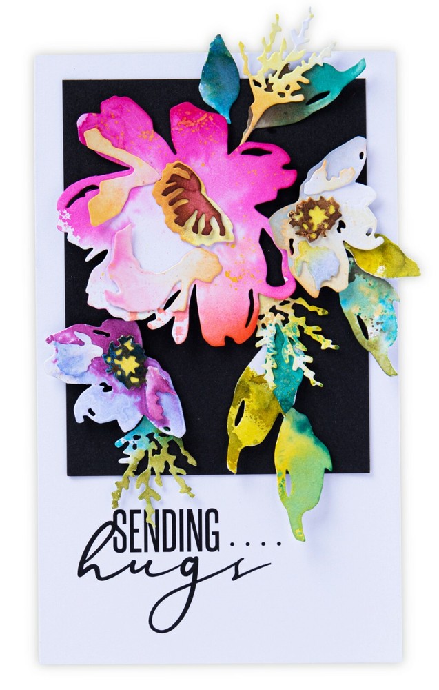 Sizzix Thinlits Brushstroke Flowers #3 5pc set #665360 Retail $19.99 Tim Holtz