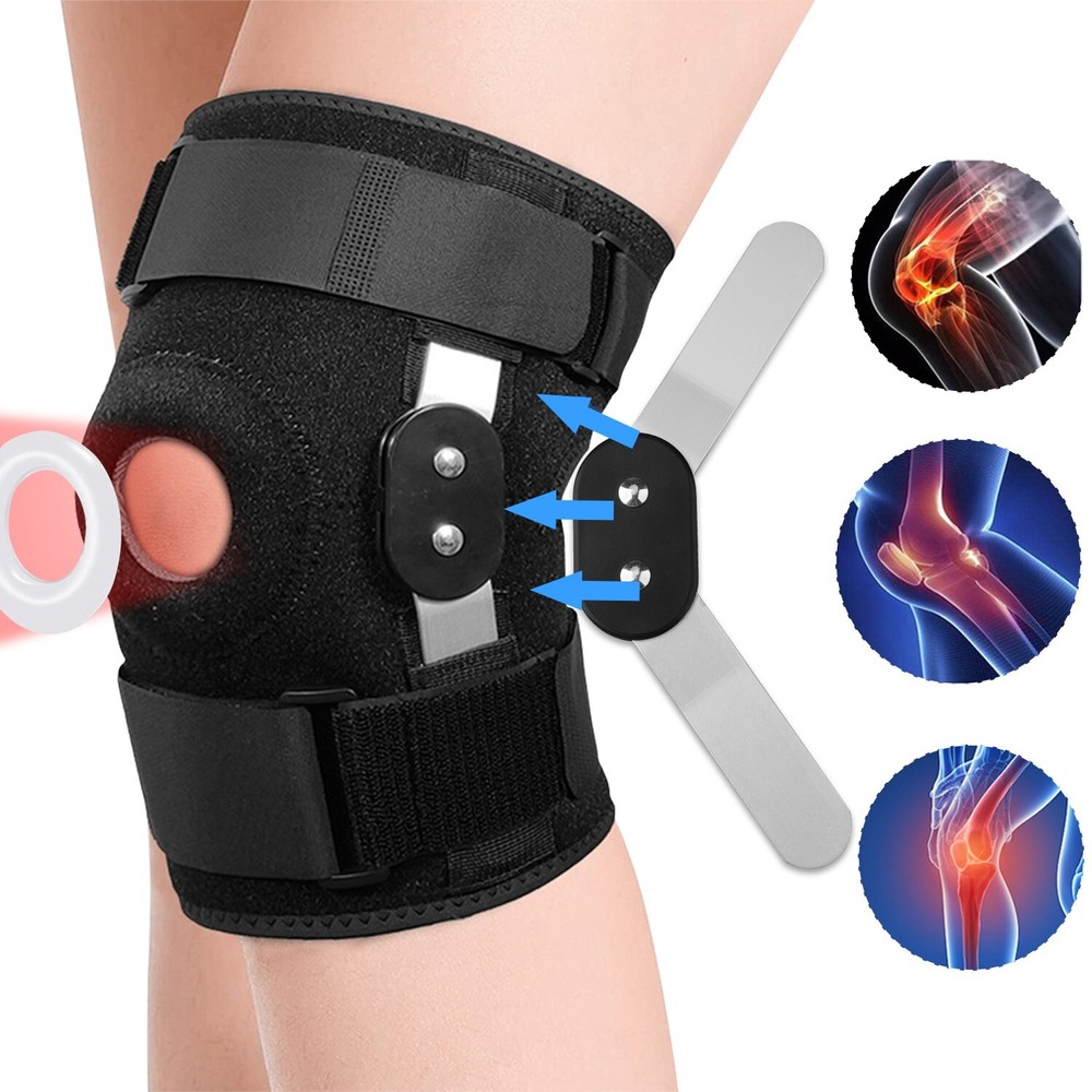 Hinged Open Patella Knee Brace Compression Sleeve Joint Support Stabilizer Wrap