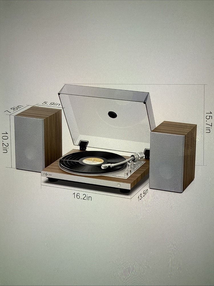 1 By ONE Fully Automatic Record Player, Auto Repeat Function, Speakers, Remote