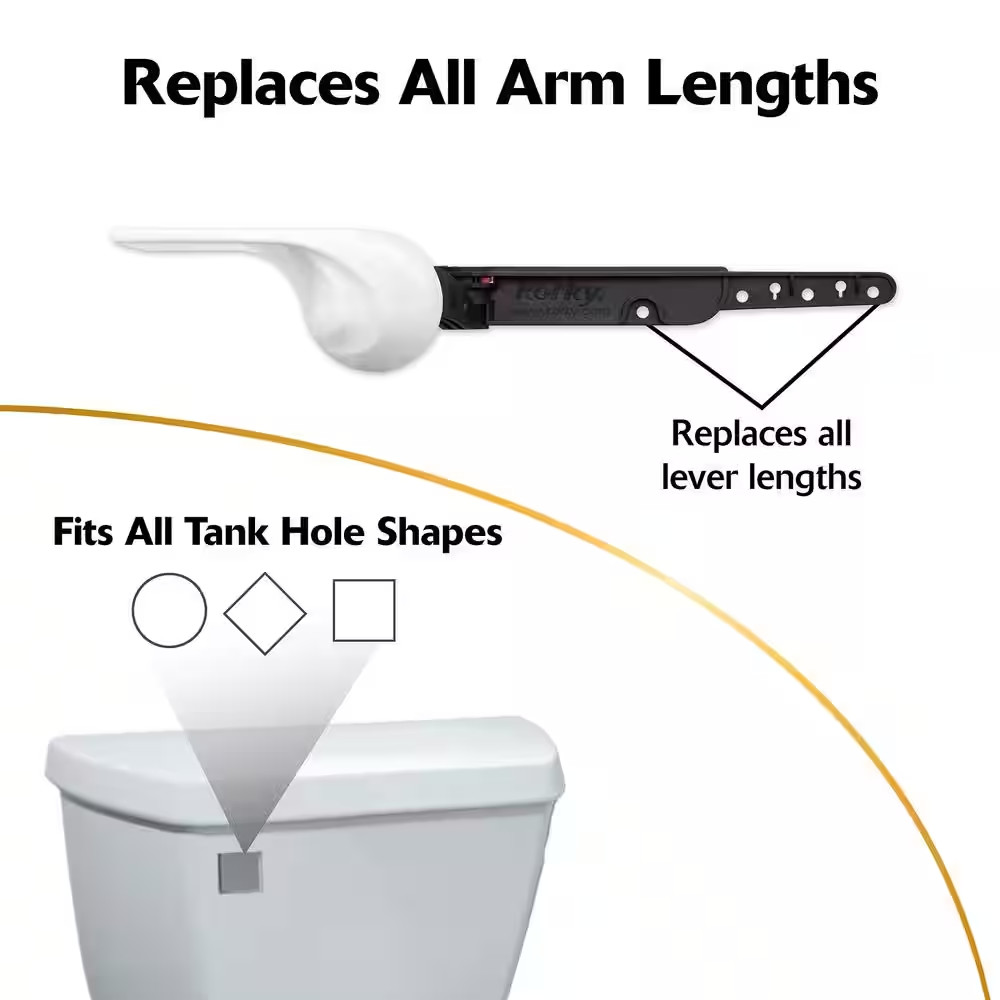 Strongarm Universal Toilet Flush Handle Wave Style in White