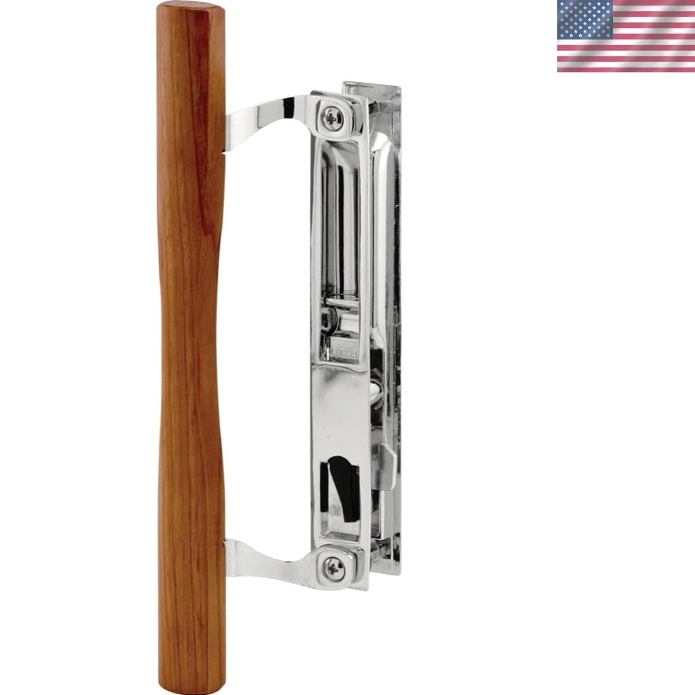 Durable Chrome Flush Mount Sliding Door Handle with Wood Pull – Fits Acorn Doors