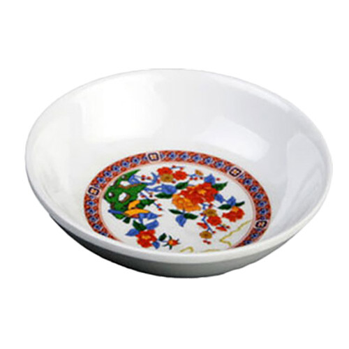 Thunder Group 1101TP 1 oz Peacock Pattern Melamine Sauce Dish - 1 Doz