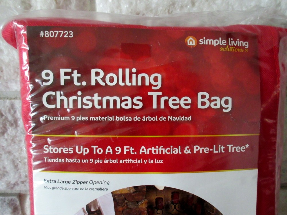 Simple Living Solutions 182109-S Rolling 9' Christmas Tree Storage Bag