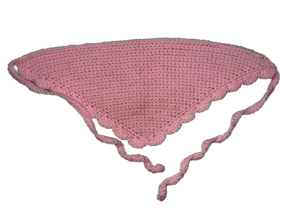 Handmade Crochet Head Bonnet Pink OSFA