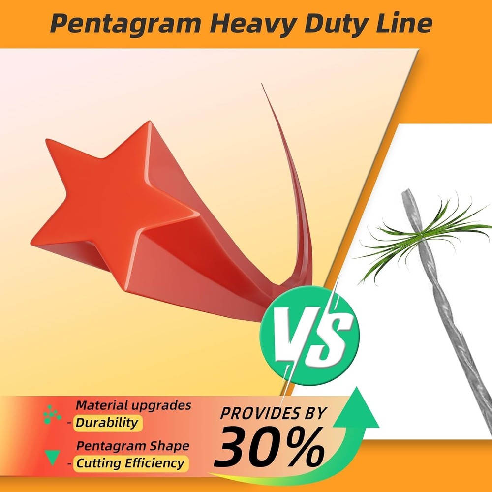 105 Weed Eater String, 120-feet Pentagram Shape Heavy Duty String, for Electr...