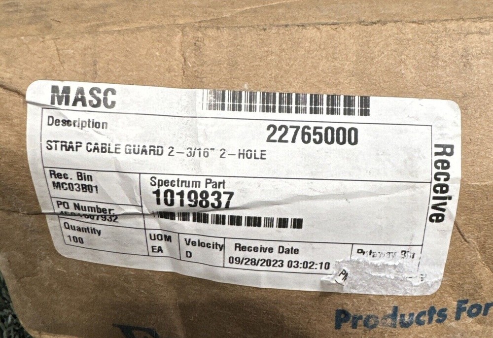 75 Pack MASC Strap Cable Guard 2-3/16” 2-Hole (#R4)