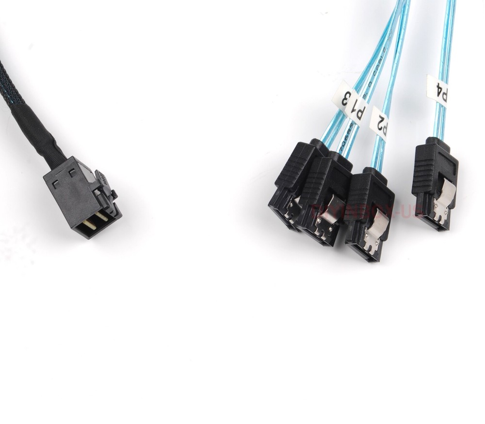6G Internal MiniSAS HD SFF-8643 to 4 SATA 7pin Hard Disk Data Server Raid Cable