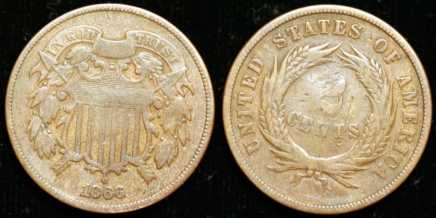 1866 Two Cent Piece